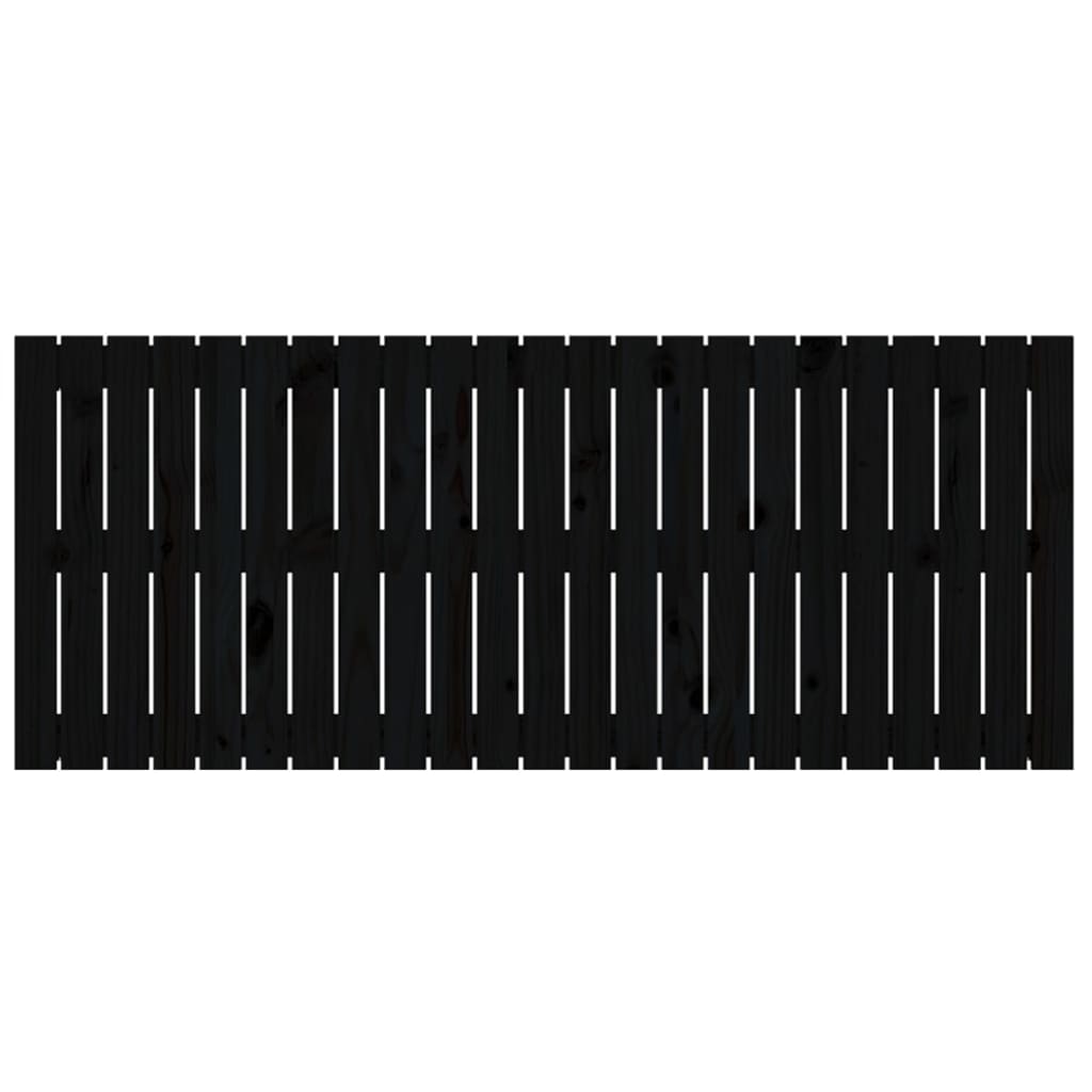 Wandhoofdbord 47X3X60 Cm Massief Grenenhout Zwart 147 x 60 cm