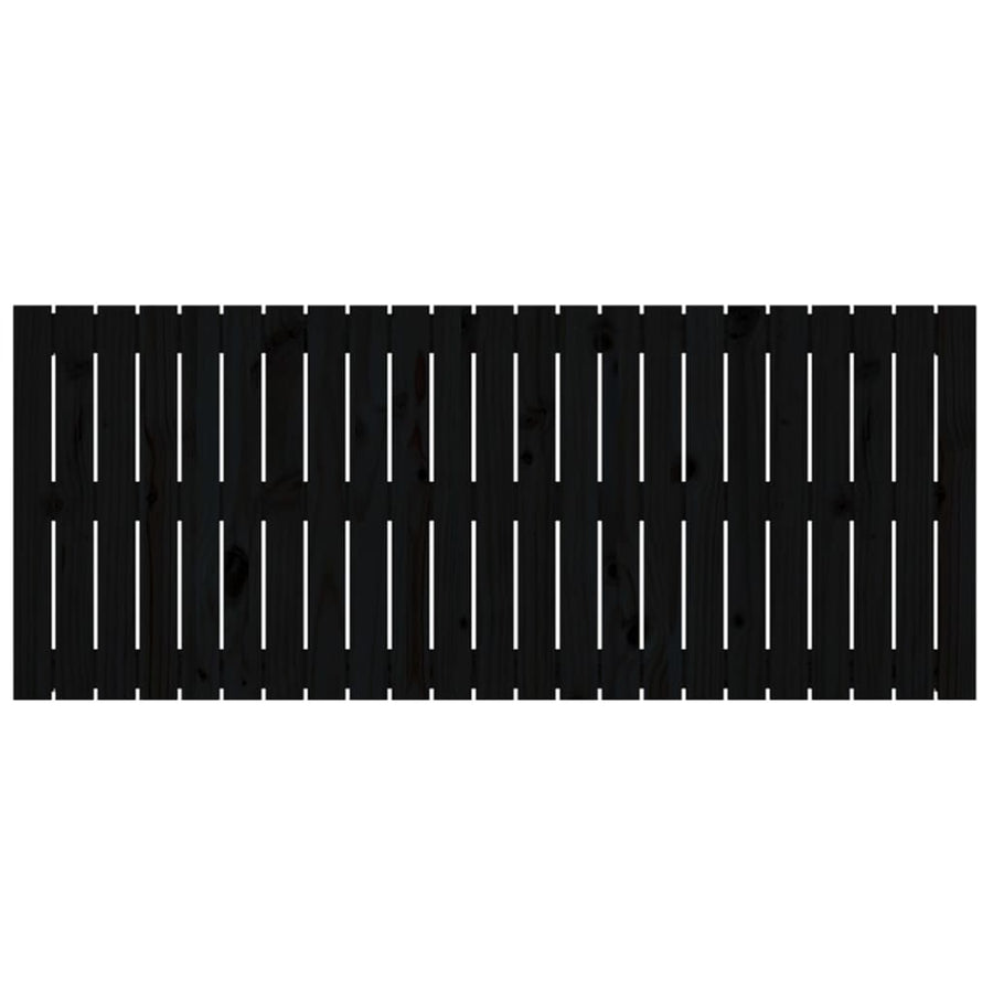 Wandhoofdbord 47X3X60 Cm Massief Grenenhout Zwart 147 x 60 cm