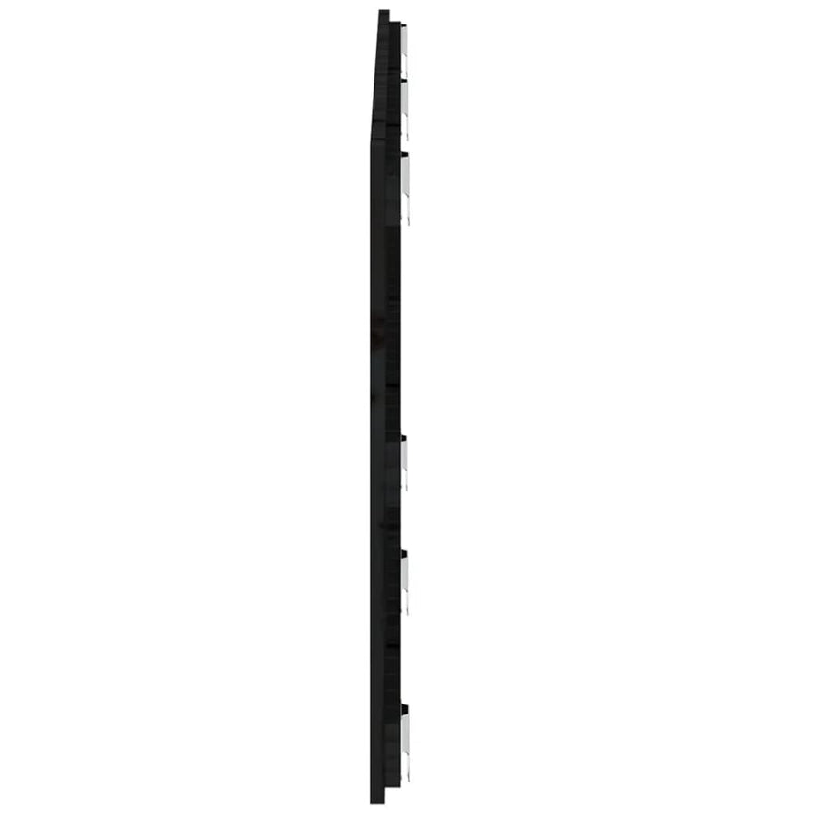 Wandhoofdbord 47X3X60 Cm Massief Grenenhout Zwart 147 x 60 cm