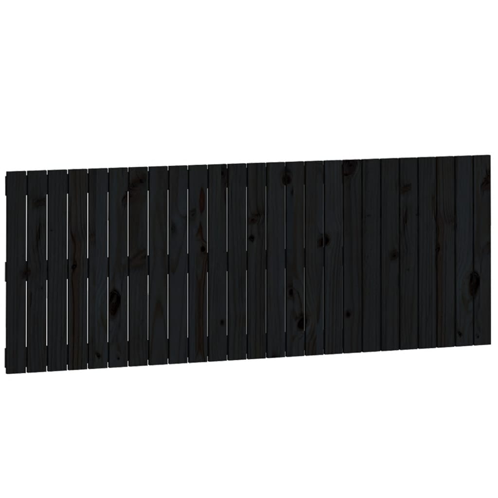 Wandhoofdbord 59,5X3X60 Cm Massief Grenenhout Zwart 159.5 x 60 cm