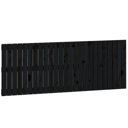 Wandhoofdbord 59,5X3X60 Cm Massief Grenenhout Zwart 159.5 x 60 cm