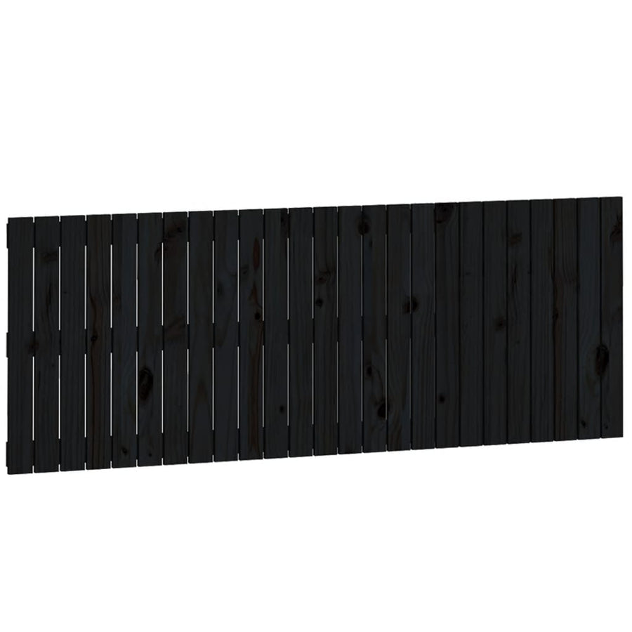 Wandhoofdbord 59,5X3X60 Cm Massief Grenenhout Zwart 159.5 x 60 cm