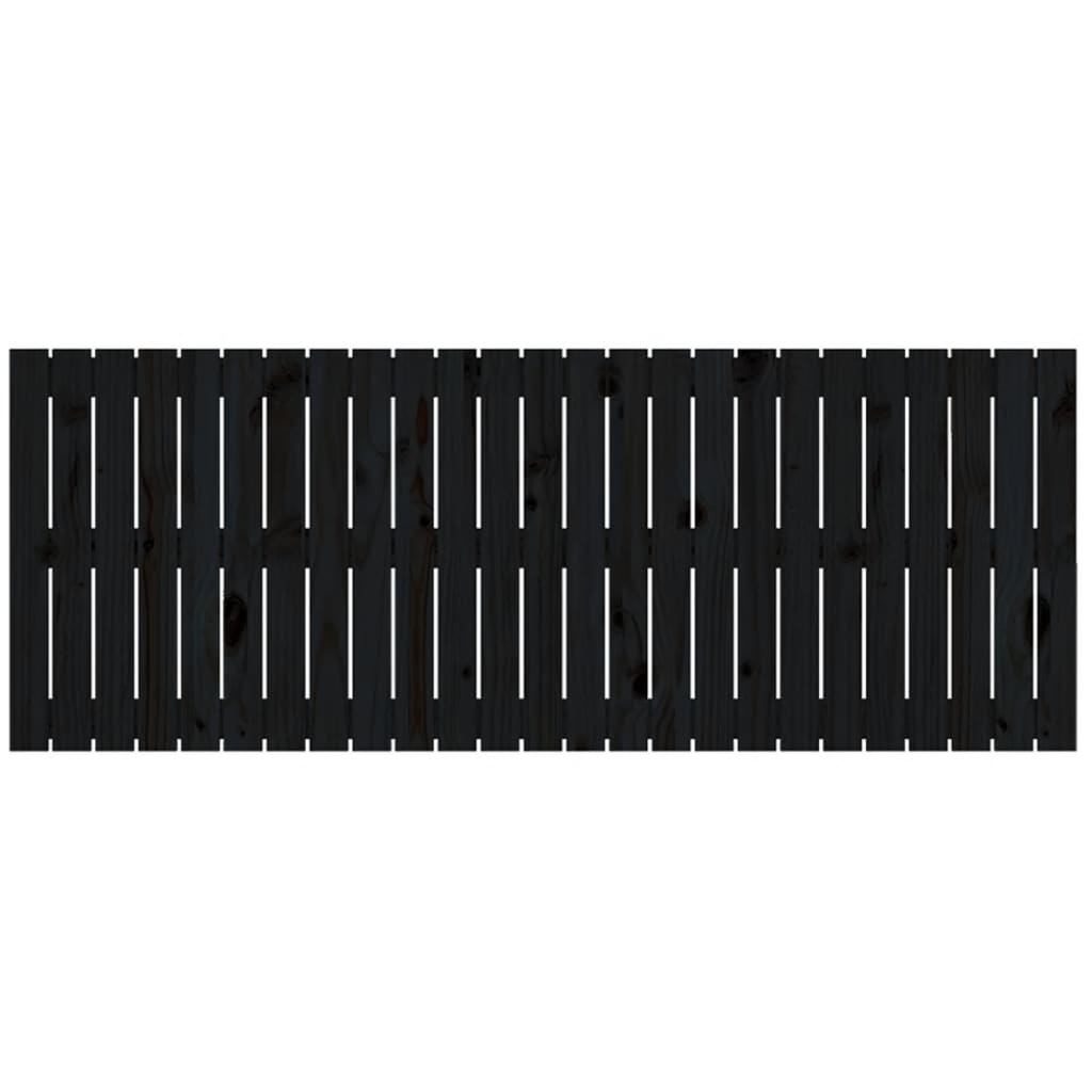 Wandhoofdbord 59,5X3X60 Cm Massief Grenenhout Zwart 159.5 x 60 cm