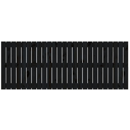 Wandhoofdbord 59,5X3X60 Cm Massief Grenenhout Zwart 159.5 x 60 cm