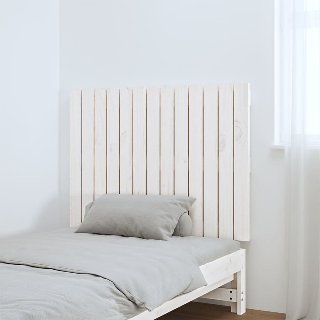 Wandhoofdbord 82,5X3X60 Cm Massief Grenenhout Wit 82.5 x 60 cm