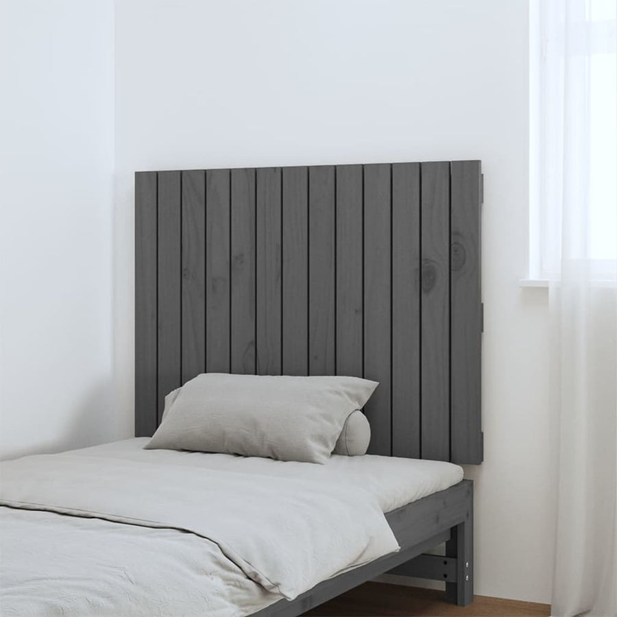 Wandhoofdbord 82,5X3X60 Cm Massief Grenenhout Grijs 82.5 x 60 cm