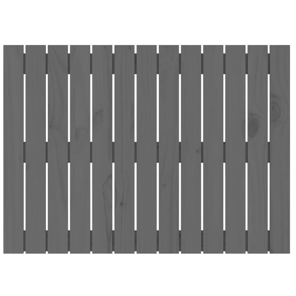 Wandhoofdbord 82,5X3X60 Cm Massief Grenenhout Grijs 82.5 x 60 cm