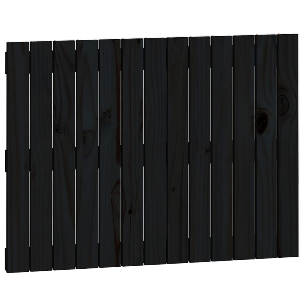 Wandhoofdbord 82,5X3X60 Cm Massief Grenenhout Zwart 82.5 x 60 cm