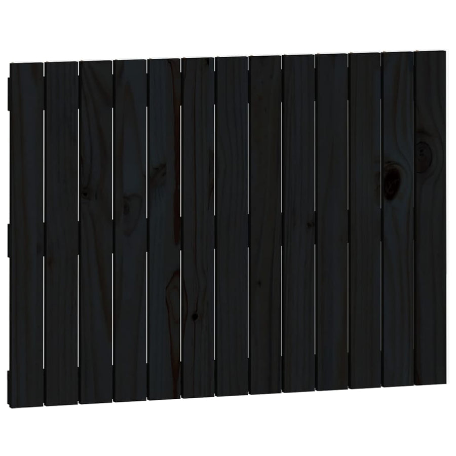 Wandhoofdbord 82,5X3X60 Cm Massief Grenenhout Zwart 82.5 x 60 cm