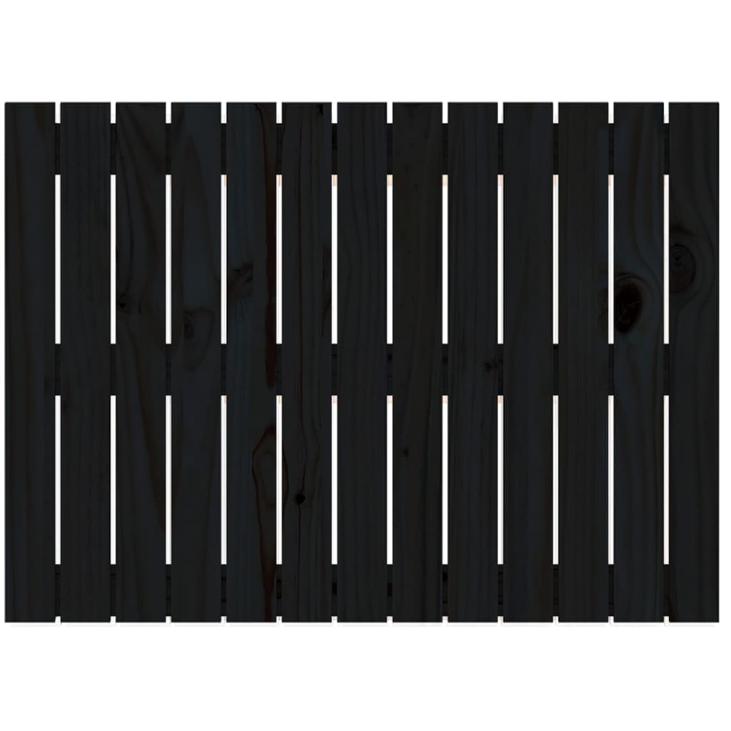 Wandhoofdbord 82,5X3X60 Cm Massief Grenenhout Zwart 82.5 x 60 cm