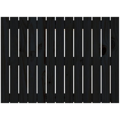 Wandhoofdbord 82,5X3X60 Cm Massief Grenenhout Zwart 82.5 x 60 cm