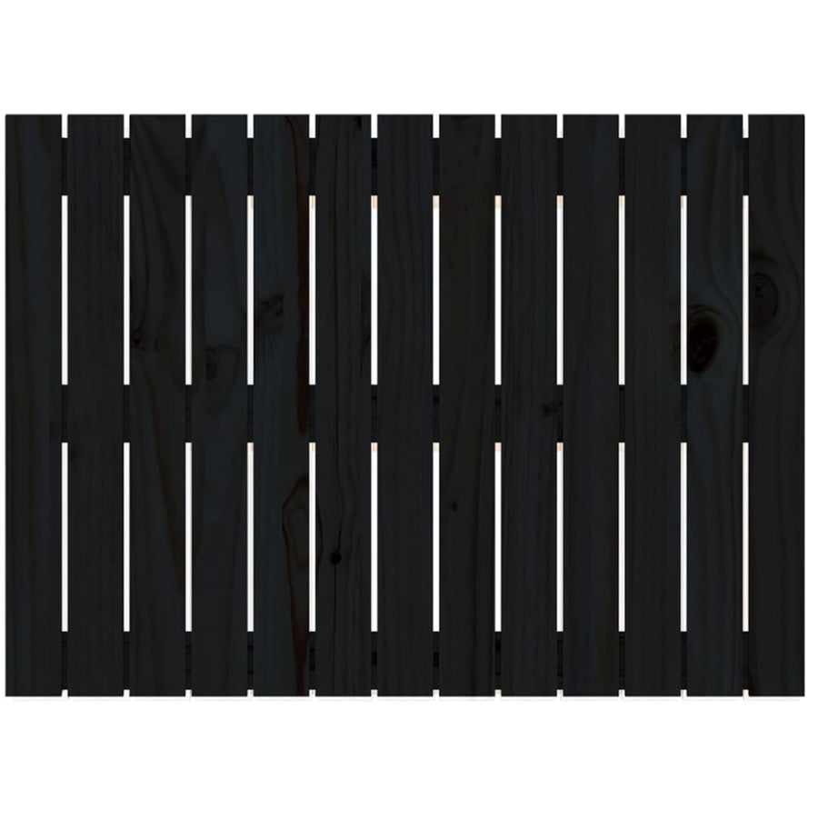 Wandhoofdbord 82,5X3X60 Cm Massief Grenenhout Zwart 82.5 x 60 cm