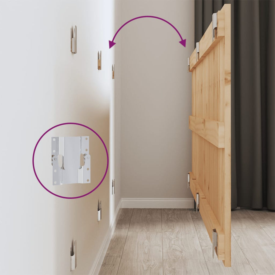 Wandhoofdbord 166X3X60 Cm Massief Grenenhout Naturel 166 x 60 cm