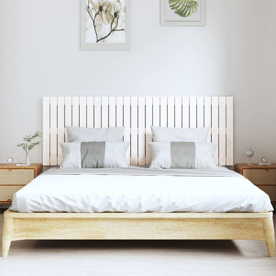 Wandhoofdbord 66X3X60 Cm Massief Grenenhout Wit 166 x 60 cm
