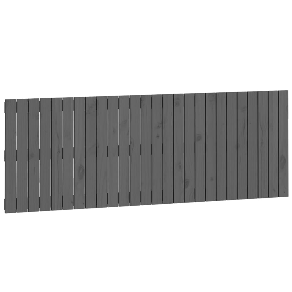 Wandhoofdbord 66X3X60 Cm Massief Grenenhout Grijs 166 x 60 cm