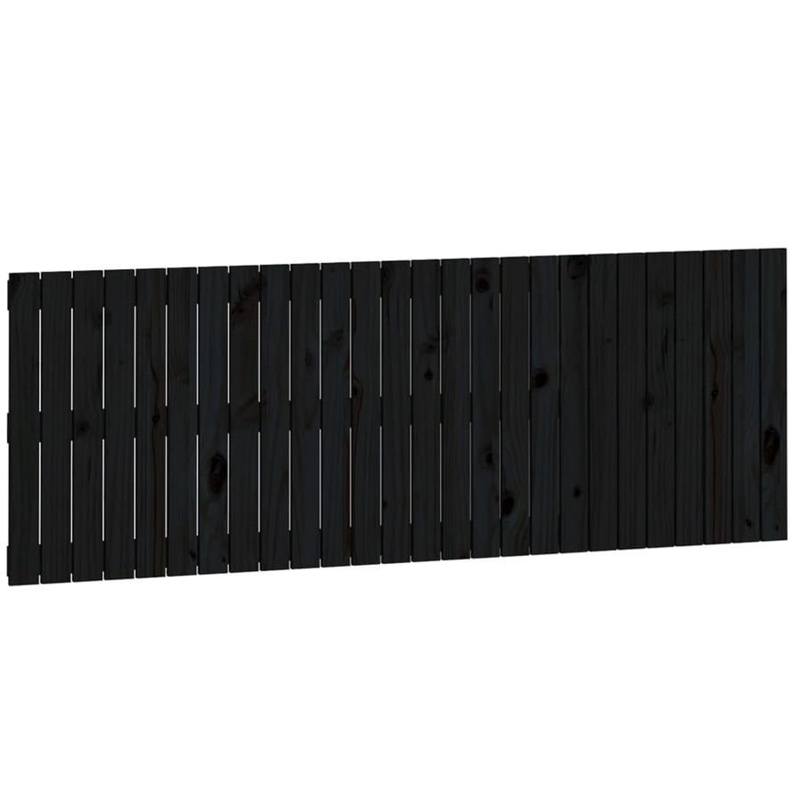 Wandhoofdbord 66X3X60 Cm Massief Grenenhout Zwart 166 x 60 cm