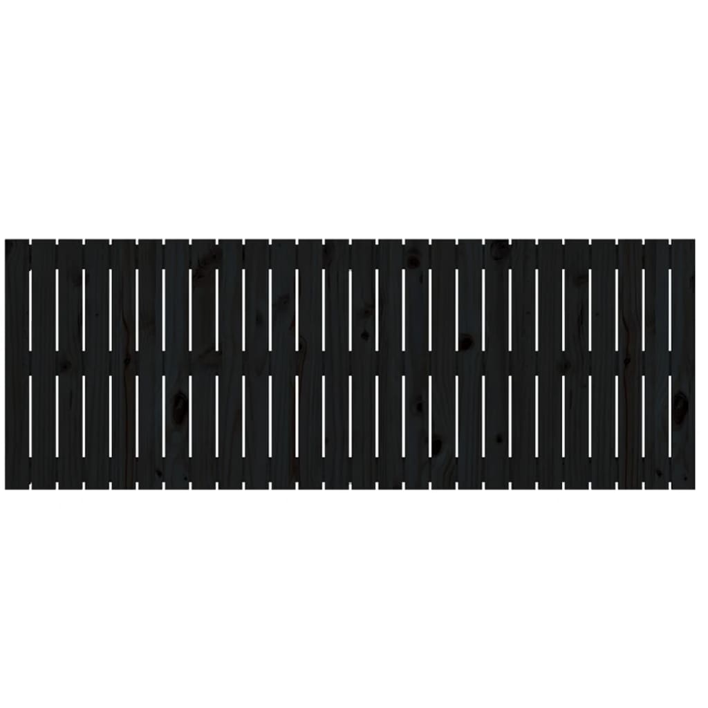 Wandhoofdbord 66X3X60 Cm Massief Grenenhout Zwart 166 x 60 cm