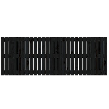 Wandhoofdbord 66X3X60 Cm Massief Grenenhout Zwart 166 x 60 cm