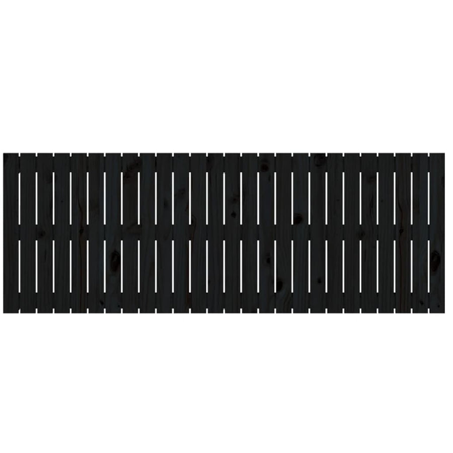 Wandhoofdbord 66X3X60 Cm Massief Grenenhout Zwart 166 x 60 cm