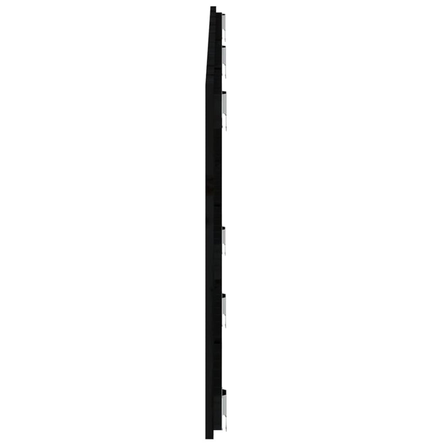 Wandhoofdbord 66X3X60 Cm Massief Grenenhout Zwart 166 x 60 cm