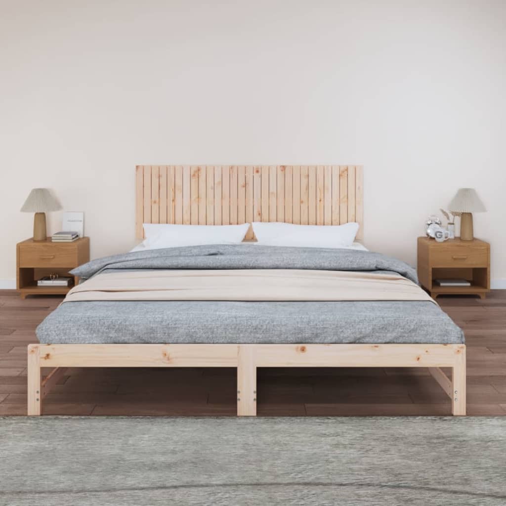 Wandhoofdbord 185X3X60 Cm Massief Grenenhout Naturel 185 x 60 cm