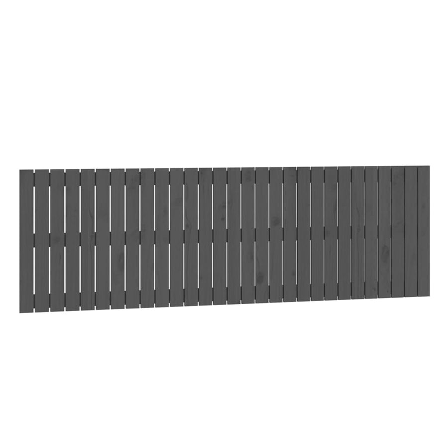 Wandhoofdbord 85X3X60 Cm Massief Grenenhout Grijs 185 x 60 cm
