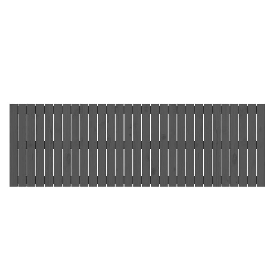 Wandhoofdbord 85X3X60 Cm Massief Grenenhout Grijs 185 x 60 cm