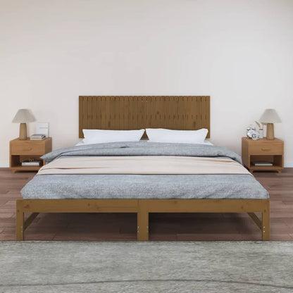 Wandhoofdbord 85X3X60 Cm Massief Grenenhout Honingbruin 185 x 60 cm