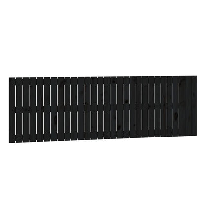 Wandhoofdbord 85X3X60 Cm Massief Grenenhout Zwart 185 x 60 cm