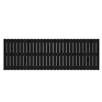 Wandhoofdbord 85X3X60 Cm Massief Grenenhout Zwart 185 x 60 cm