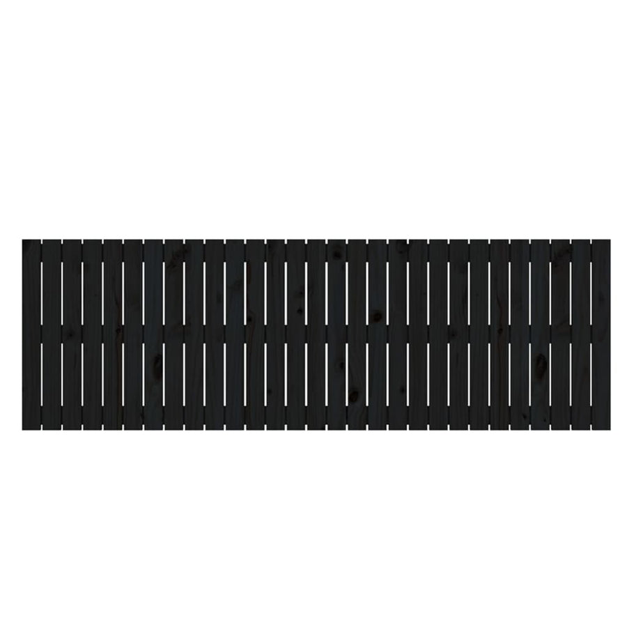 Wandhoofdbord 85X3X60 Cm Massief Grenenhout Zwart 185 x 60 cm