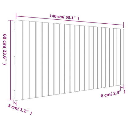 Wandhoofdbord 40X3X60 Cm Massief Grenenhout Honingbruin 140 x 60 cm