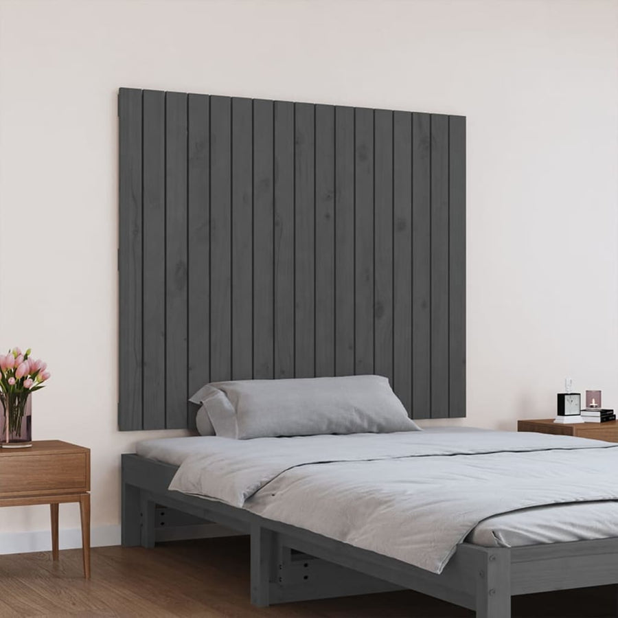 Wandhoofdbord 08X3X90 Cm Massief Grenenhout Grijs 108 x 90 cm