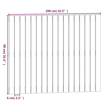 Wandhoofdbord 08X3X90 Cm Massief Grenenhout Grijs 108 x 90 cm