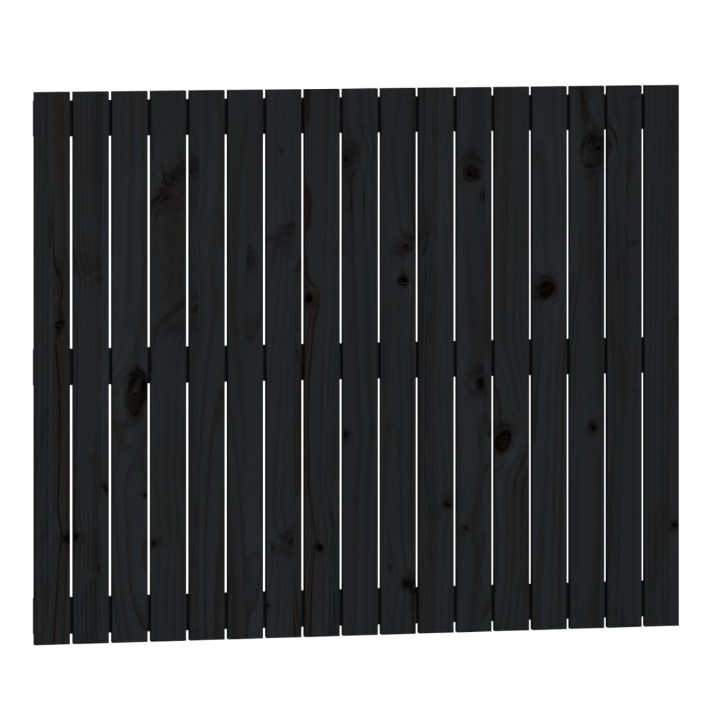 Wandhoofdbord 08X3X90 Cm Massief Grenenhout Zwart 108 x 90 cm