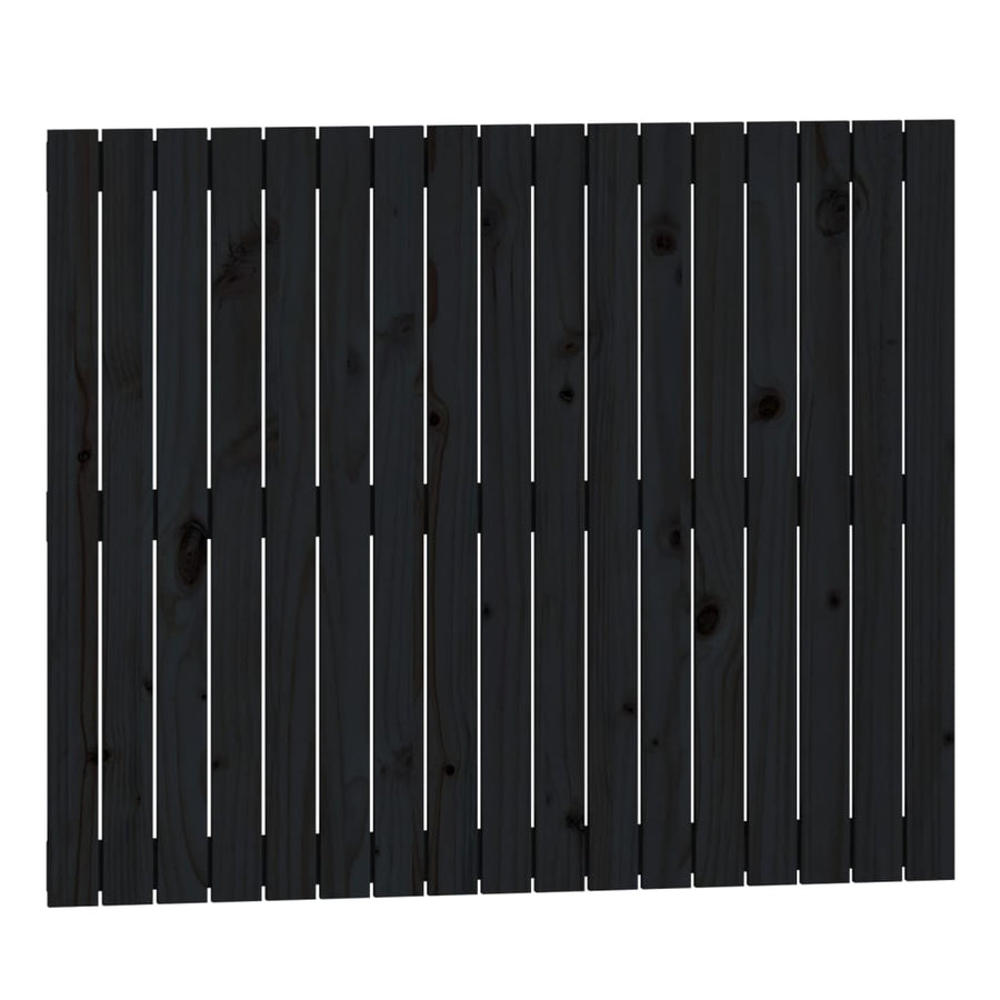 Wandhoofdbord 08X3X90 Cm Massief Grenenhout Zwart 108 x 90 cm