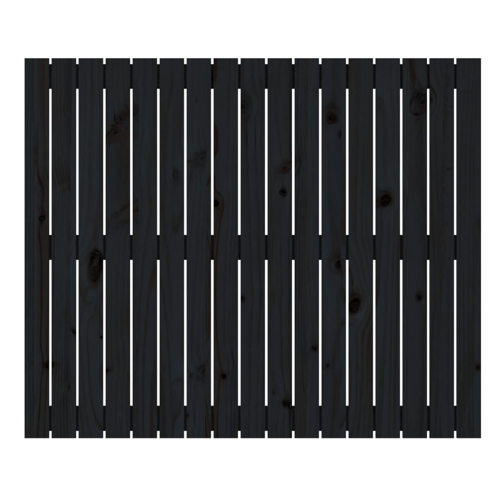 Wandhoofdbord 08X3X90 Cm Massief Grenenhout Zwart 108 x 90 cm