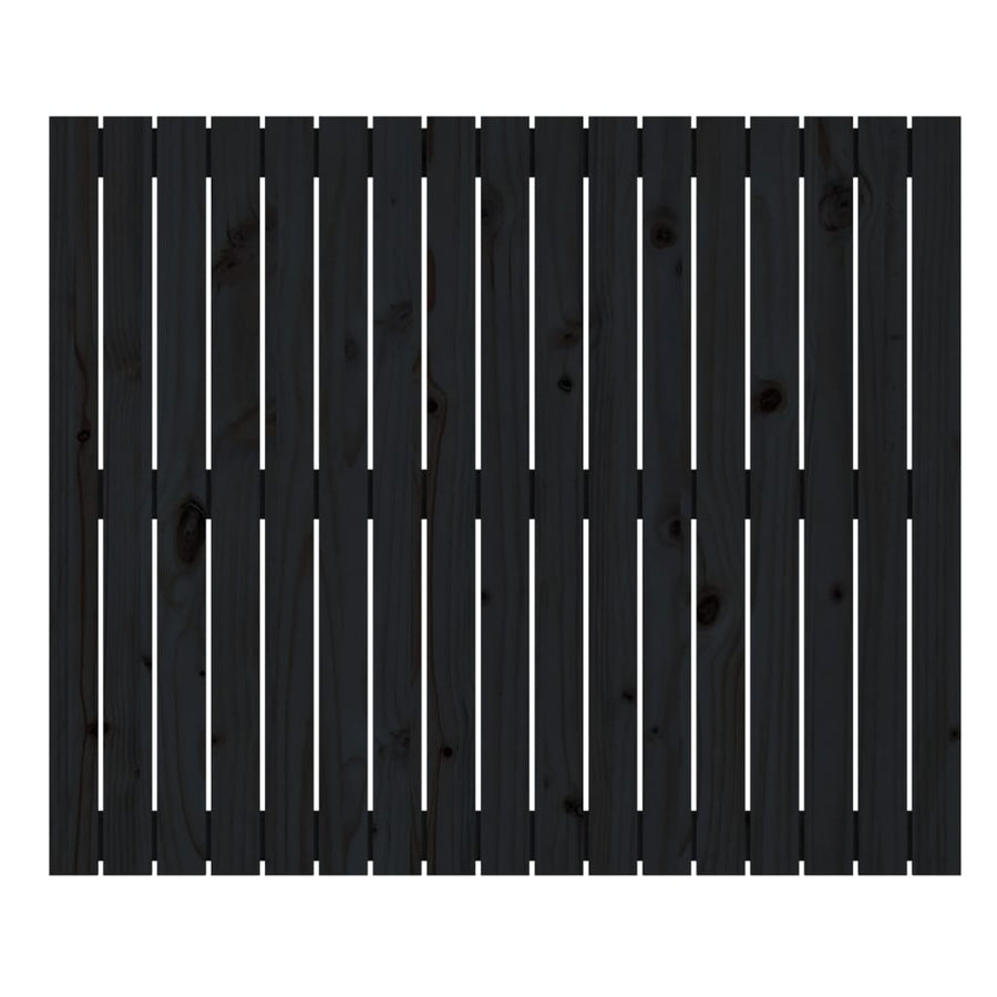 Wandhoofdbord 08X3X90 Cm Massief Grenenhout Zwart 108 x 90 cm