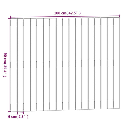 Wandhoofdbord 08X3X90 Cm Massief Grenenhout Zwart 108 x 90 cm