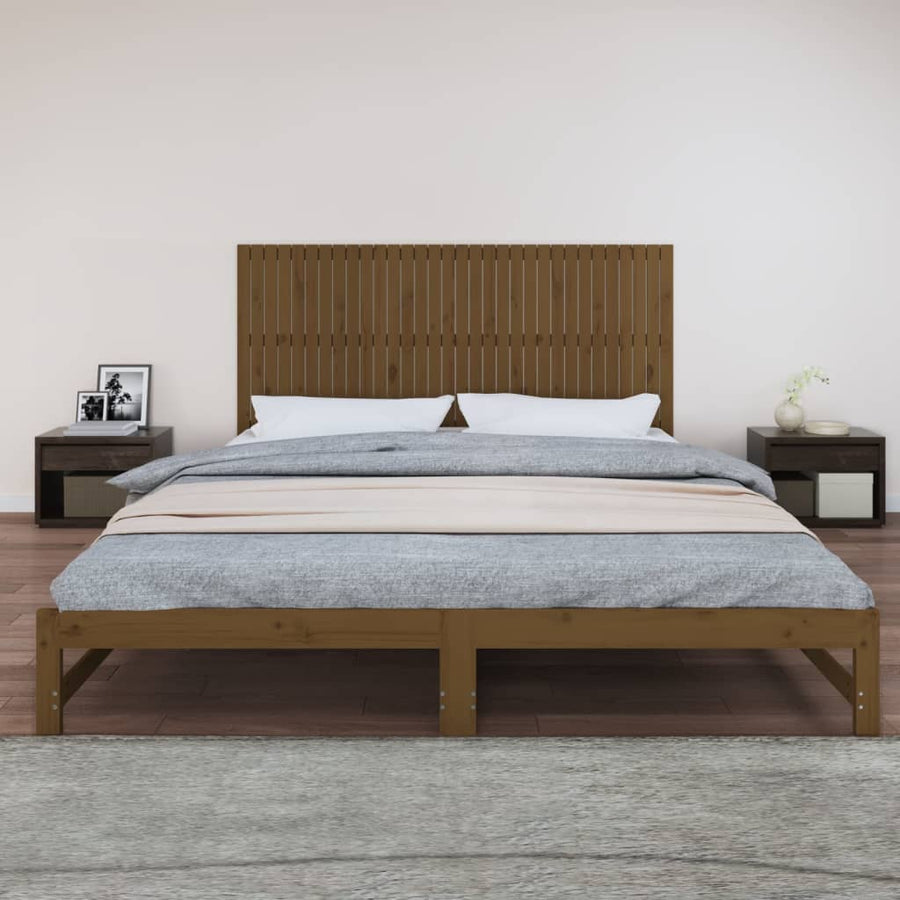 Wandhoofdbord 204X3X90 Cm Massief Grenenhout Honingbruin 204 x 90 cm