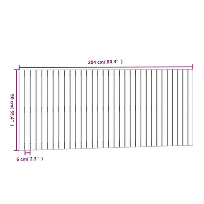 Wandhoofdbord 204X3X90 Cm Massief Grenenhout Honingbruin 204 x 90 cm