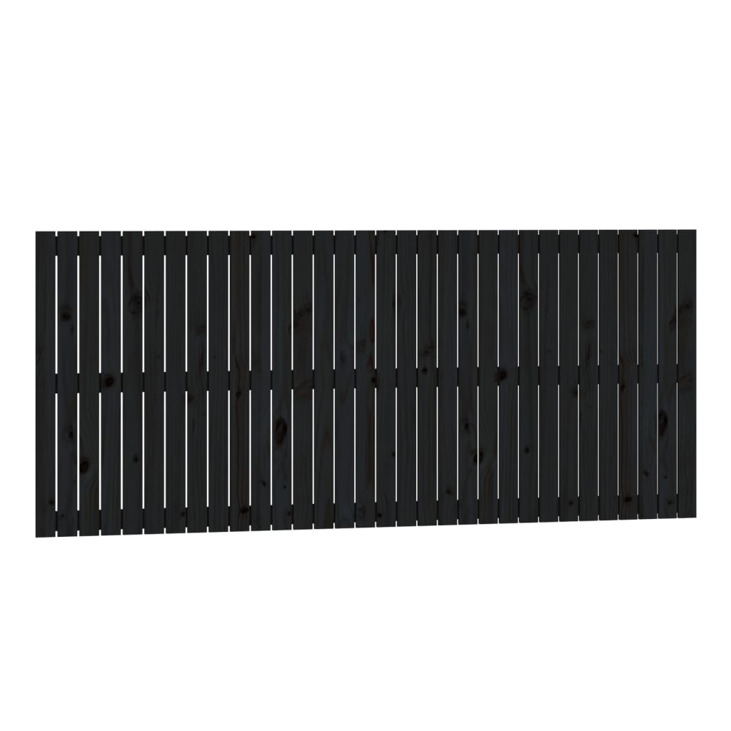 Wandhoofdbord 204X3X90 Cm Massief Grenenhout Zwart 204 x 90 cm