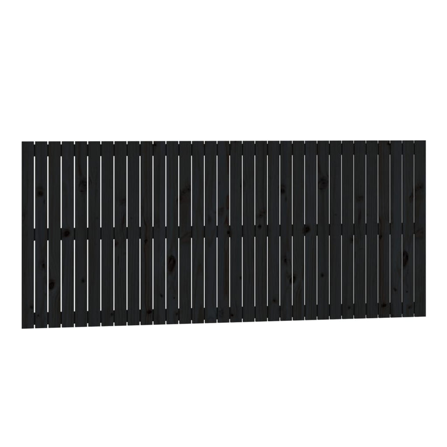 Wandhoofdbord 204X3X90 Cm Massief Grenenhout Zwart 204 x 90 cm