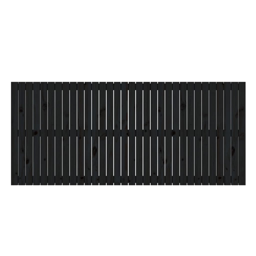 Wandhoofdbord 204X3X90 Cm Massief Grenenhout Zwart 204 x 90 cm