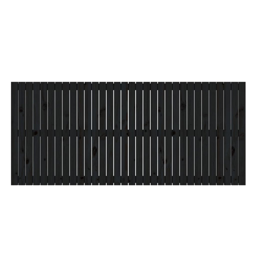 Wandhoofdbord 204X3X90 Cm Massief Grenenhout Zwart 204 x 90 cm