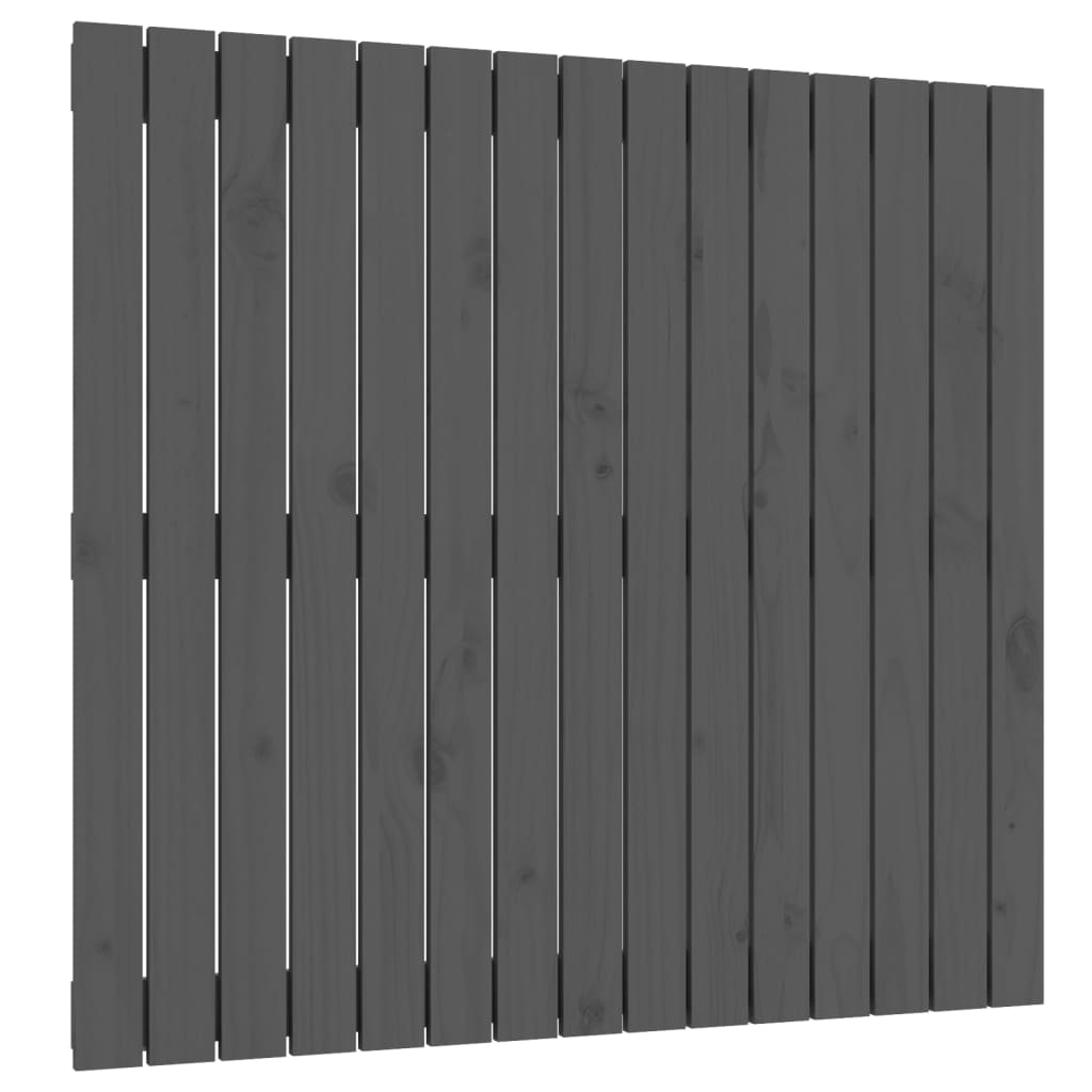 Wandhoofdbord 95,5X3X90 Cm Massief Grenenhout Grijs 95.5 x 90 cm
