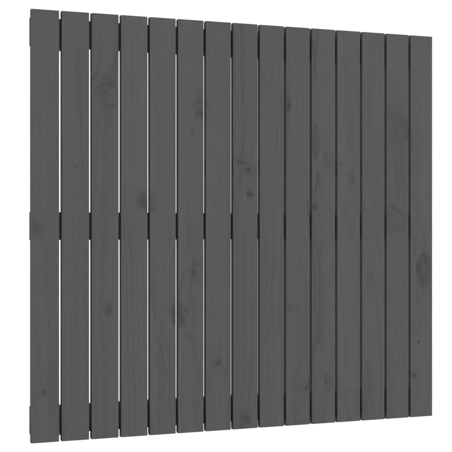 Wandhoofdbord 95,5X3X90 Cm Massief Grenenhout Grijs 95.5 x 90 cm