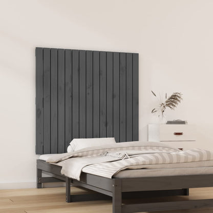 Wandhoofdbord 95,5X3X90 Cm Massief Grenenhout Grijs 95.5 x 90 cm