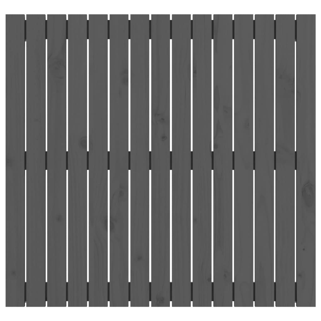 Wandhoofdbord 95,5X3X90 Cm Massief Grenenhout Grijs 95.5 x 90 cm
