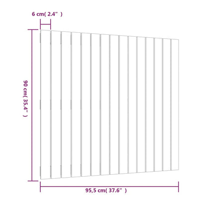 Wandhoofdbord 95,5X3X90 Cm Massief Grenenhout Grijs 95.5 x 90 cm